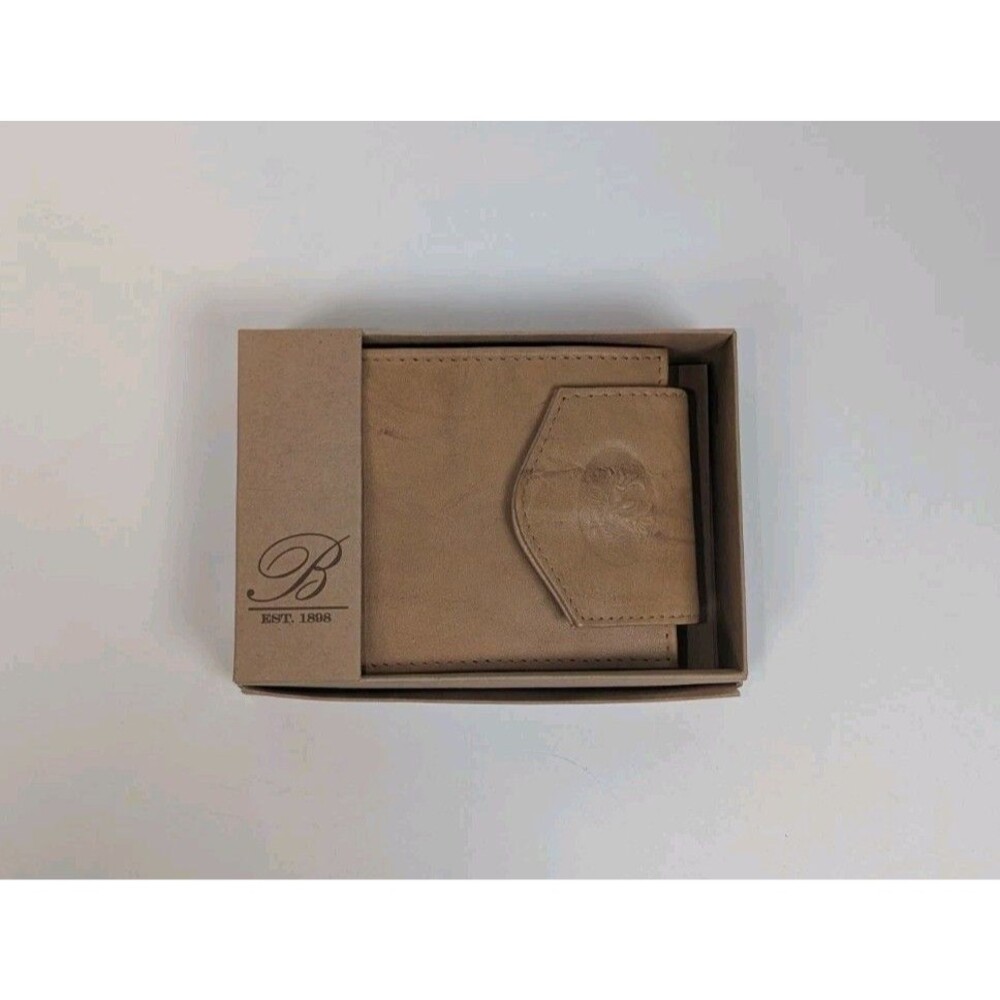 Buxton Genuine Leather Wallet Tan Bifold Organizer Coin Pocket ID Holder NIB